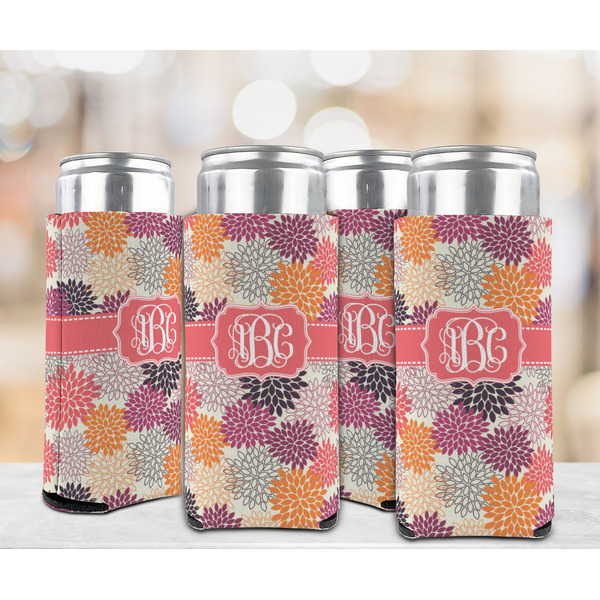 Mums Flower 12oz Tall Can Sleeve - Set of 4 - LIFESTYLE