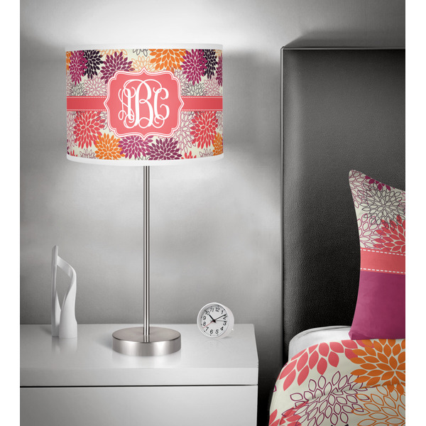 Mums Flower 13 inch drum lamp shade - in room