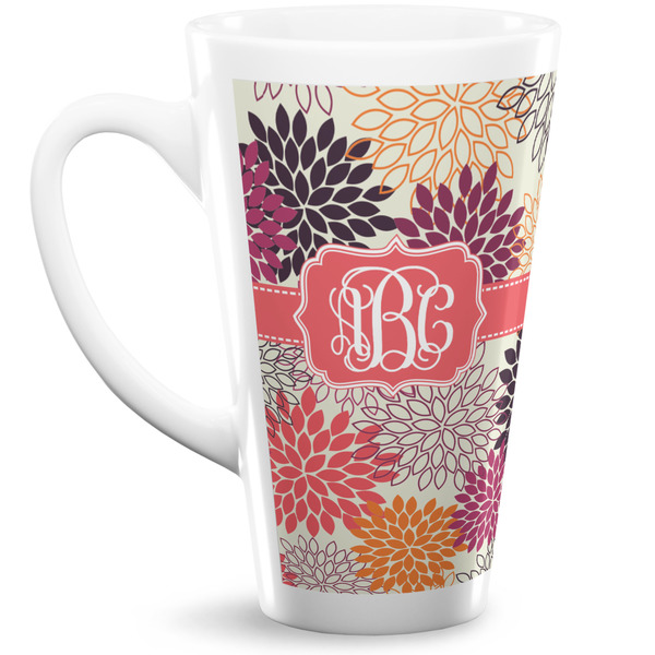Custom Mums Flower 16 Oz Latte Mug (Personalized)