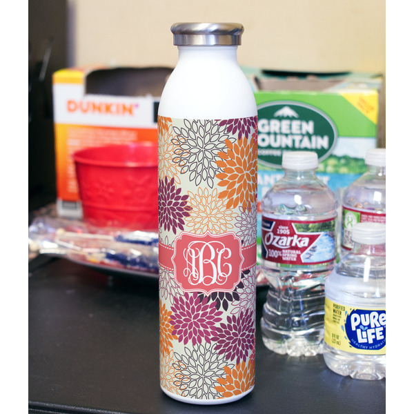 Mums Flower 20oz Water Bottles - Full Print - In Context