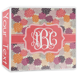 Mums Flower 3-Ring Binder - 3 inch (Personalized)