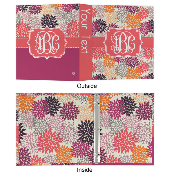 Mums Flower 3 Ring Binders - Full Wrap - 1" - APPROVAL