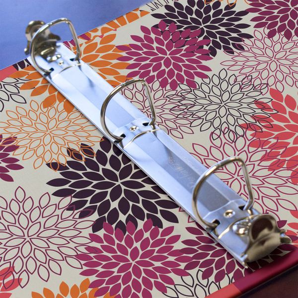 Mums Flower 3 Ring Binders - Full Wrap - 1" - DETAIL