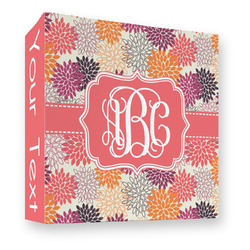 Mums Flower 3 Ring Binder - Full Wrap - 3" (Personalized)