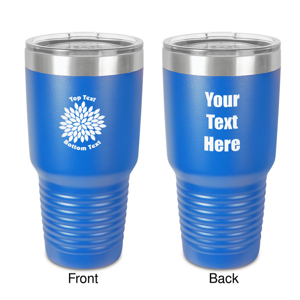 Custom Mums Flower 30 oz Stainless Steel Tumbler - Royal Blue - Double-Sided (Personalized)