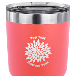 Mums Flower 30 oz Stainless Steel Tumbler - Coral - Double Sided (Personalized)