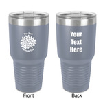 Mums Flower 30 oz Stainless Steel Tumbler - Grey - Double-Sided (Personalized)