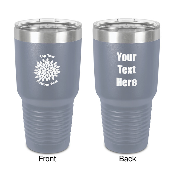 Custom Mums Flower 30 oz Stainless Steel Tumbler - Grey - Double-Sided (Personalized)