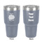 Mums Flower 30 oz Stainless Steel Ringneck Tumbler - Grey - Double Sided - Front & Back