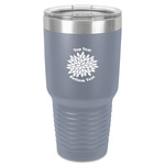 Mums Flower 30 oz Stainless Steel Tumbler - Grey - Single-Sided (Personalized)