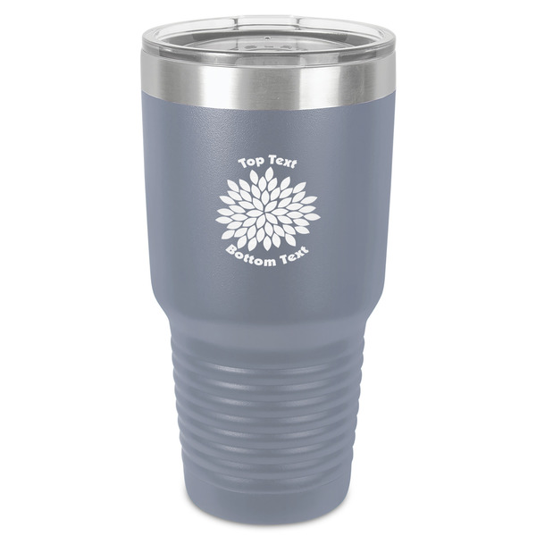 Custom Mums Flower 30 oz Stainless Steel Tumbler - Grey - Single-Sided (Personalized)