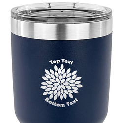 Mums Flower 30 oz Stainless Steel Tumbler - Navy - Single Sided (Personalized)