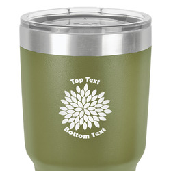 Mums Flower 30 oz Stainless Steel Tumbler - Olive - Double-Sided (Personalized)