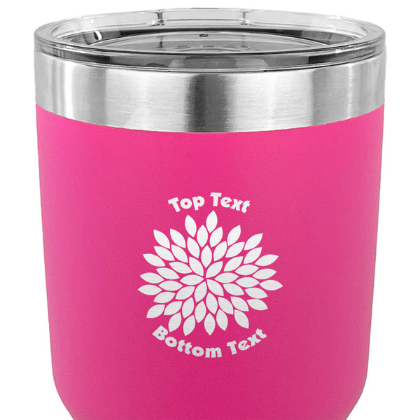 Mums Flower 30 oz Stainless Steel Ringneck Tumbler - Pink - CLOSE UP