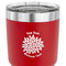 Mums Flower 30 oz Stainless Steel Ringneck Tumbler - Red - CLOSE UP