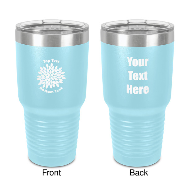 Custom Mums Flower 30 oz Stainless Steel Tumbler - Teal - Double-Sided (Personalized)