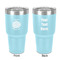 Mums Flower 30 oz Stainless Steel Ringneck Tumbler - Teal - Double Sided - Front & Back