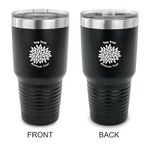 Mums Flower 30 oz Stainless Steel Tumbler - Black - Double Sided (Personalized)