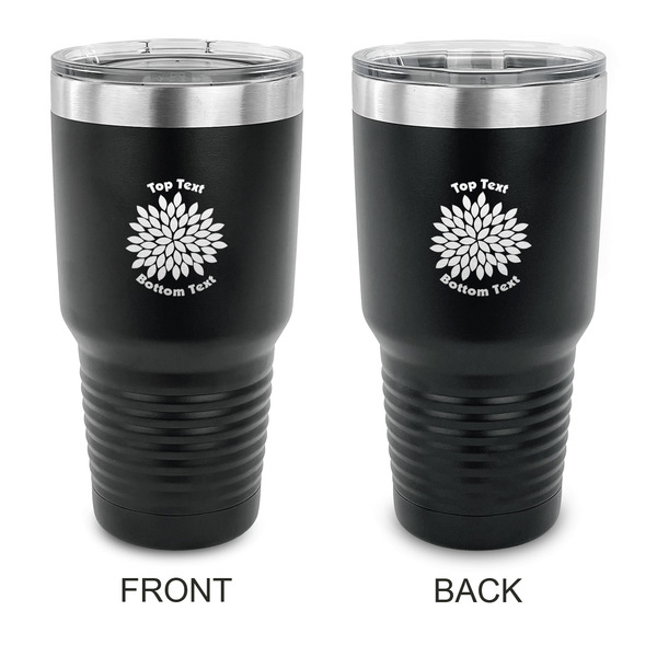 Custom Mums Flower 30 oz Stainless Steel Tumbler - Black - Double Sided (Personalized)