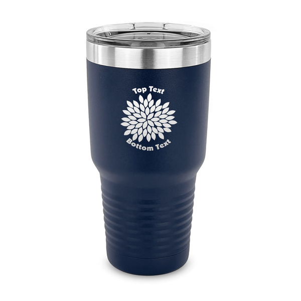 Custom Mums Flower 30 oz Stainless Steel Tumbler - Navy - Single Sided (Personalized)