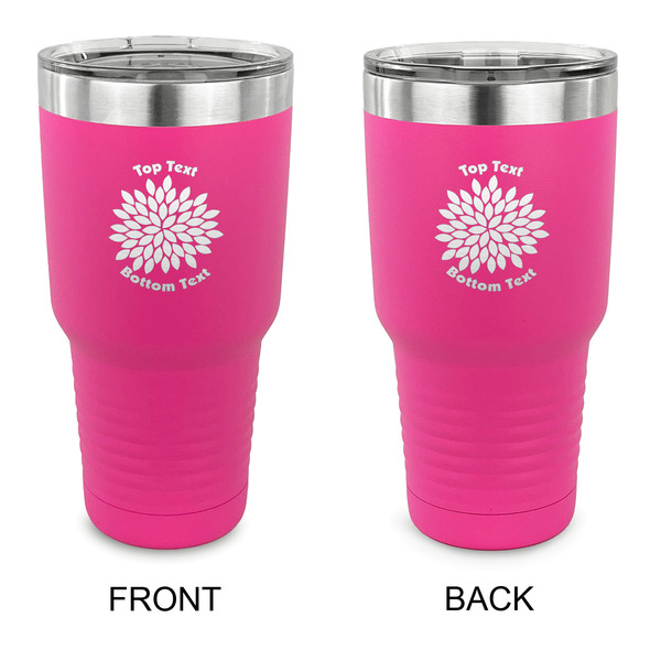 Custom Mums Flower 30 oz Stainless Steel Tumbler - Pink - Double Sided (Personalized)