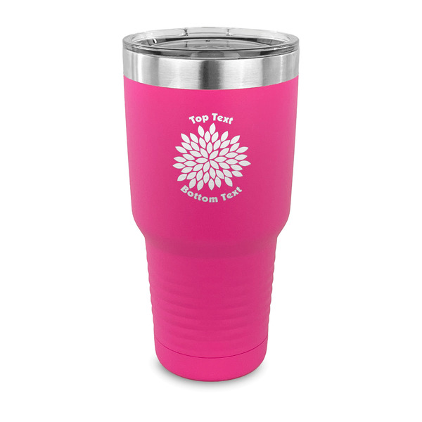 Custom Mums Flower 30 oz Stainless Steel Tumbler - Pink - Single Sided (Personalized)