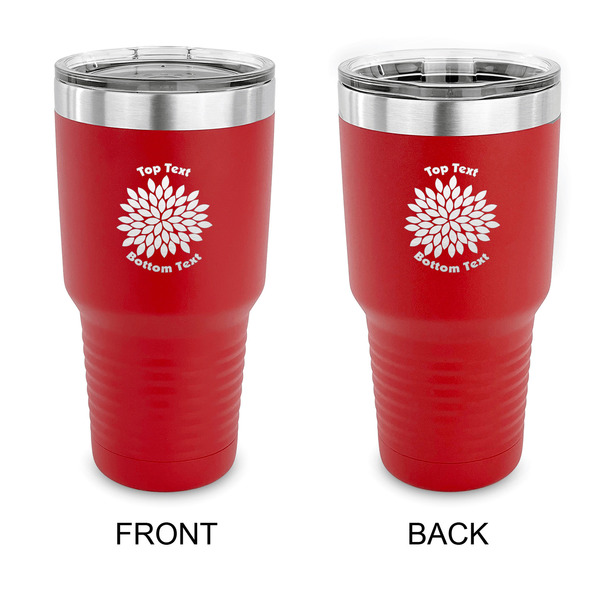 Custom Mums Flower 30 oz Stainless Steel Tumbler - Red - Double Sided (Personalized)