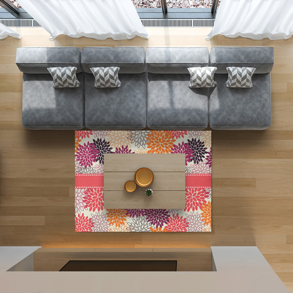 Mums Flower 5'x7' Indoor Area Rugs - IN CONTEXT