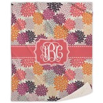 Mums Flower Sherpa Throw Blanket (Personalized)