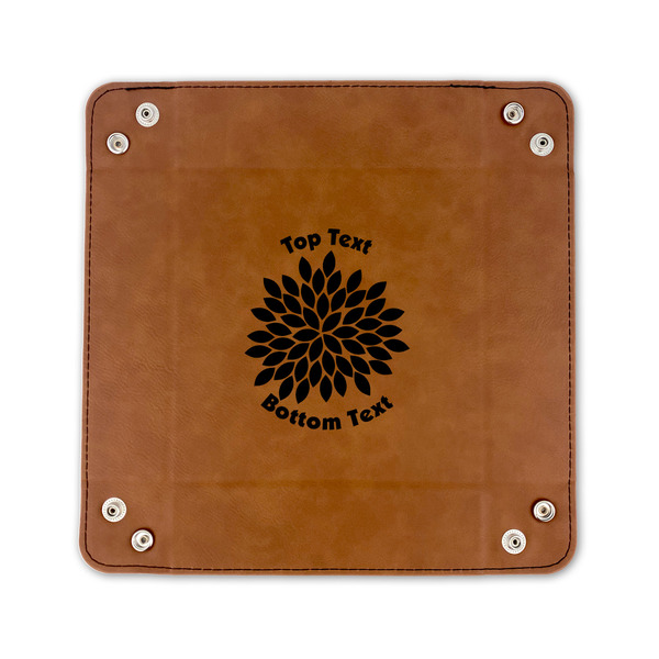 Mums Flower 6" x 6" Leatherette Snap Up Tray - FLAT FRONT
