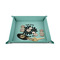 Mums Flower 6" x 6" Teal Leatherette Snap Up Tray - STYLED