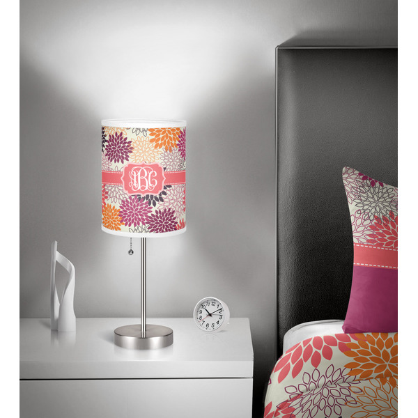 Mums Flower 7 inch drum lamp shade - in room