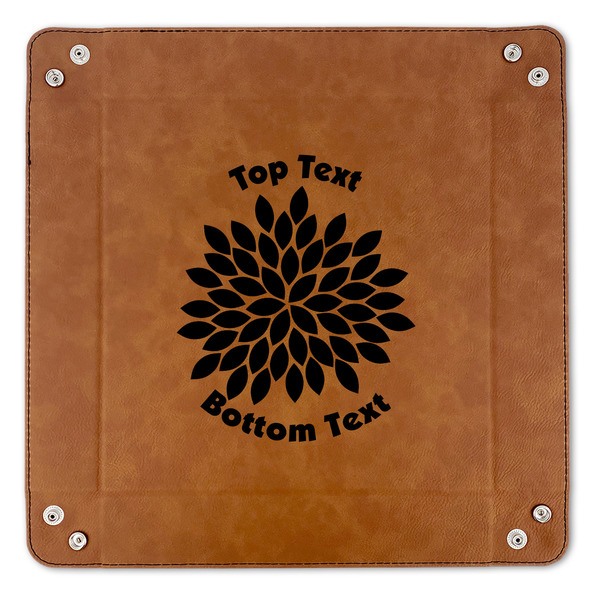 Mums Flower 9" x 9" Leatherette Snap Up Tray - APPROVAL (FLAT)