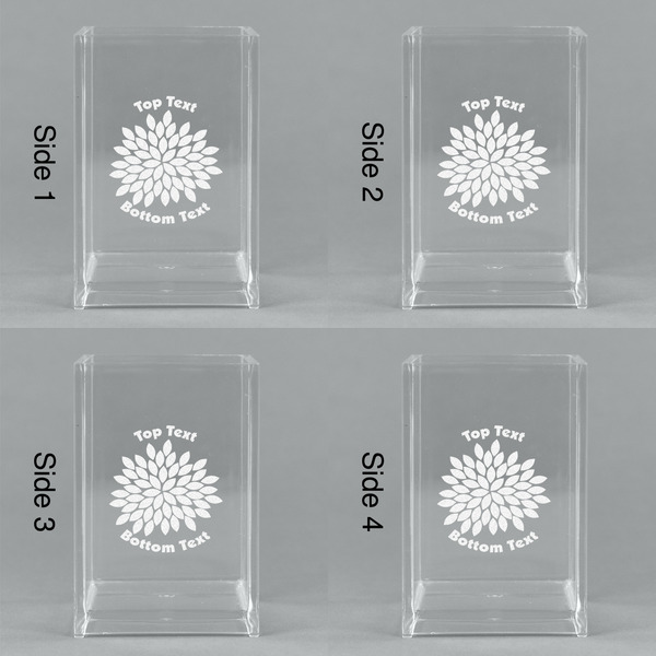 Mums Flower Acrylic Pen Holder - All Sides