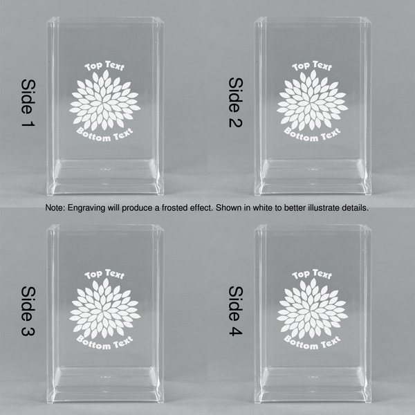 Mums Flower Acrylic Pen Holder - All Sides