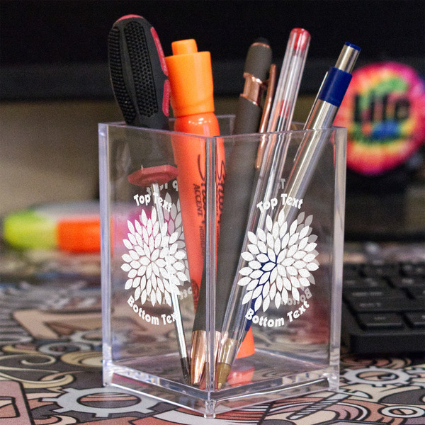 Mums Flower Acrylic Pen Holder - In Context