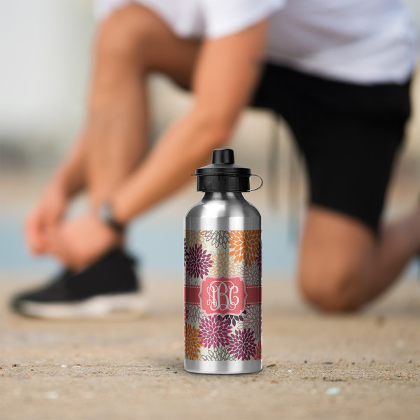 Mums Flower Aluminum Water Bottle - Silver LIFESTYLE
