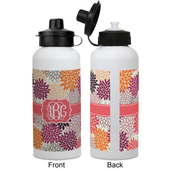 Mums Flower Aluminum Water Bottle - White APPROVAL