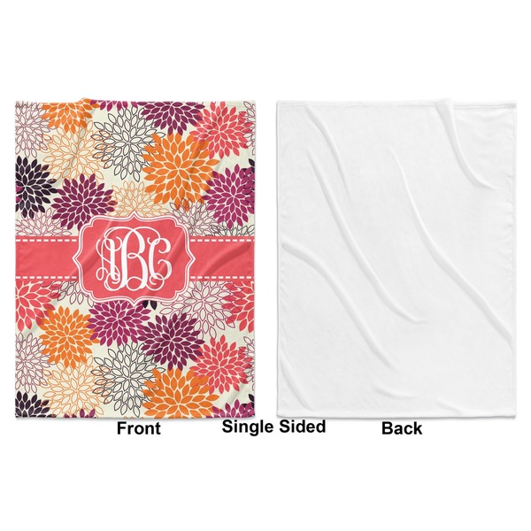 Mums Flower Baby Blanket (Single Side - Printed Front, White Back)