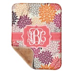 Mums Flower Sherpa Baby Blanket - 30" x 40" w/ Monograms