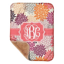 Mums Flower Sherpa Baby Blanket - 30" x 40" w/ Monograms