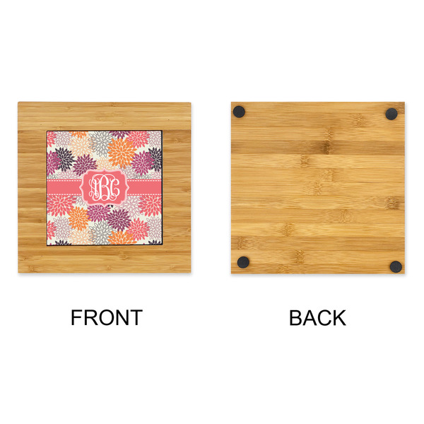 Mums Flower Bamboo Trivet with 6" Tile - APPROVAL