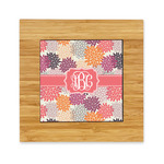 Mums Flower Bamboo Trivet with Ceramic Tile Insert (Personalized)