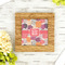 Mums Flower Bamboo Trivet with 6" Tile - LIFESTYLE