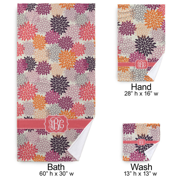 Mums Flower Bath Towel Sets - 3-piece - Approval
