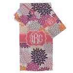 Mums Flower Bath Towel Set - 3 Pcs (Personalized)