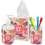 Mums Flower Acrylic Bathroom Accessories Set w/ Monogram