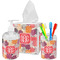 Mums Flower Acrylic Bathroom Accessories Set w/ Monogram
