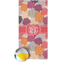 Mums Flower Beach Towel (Personalized)