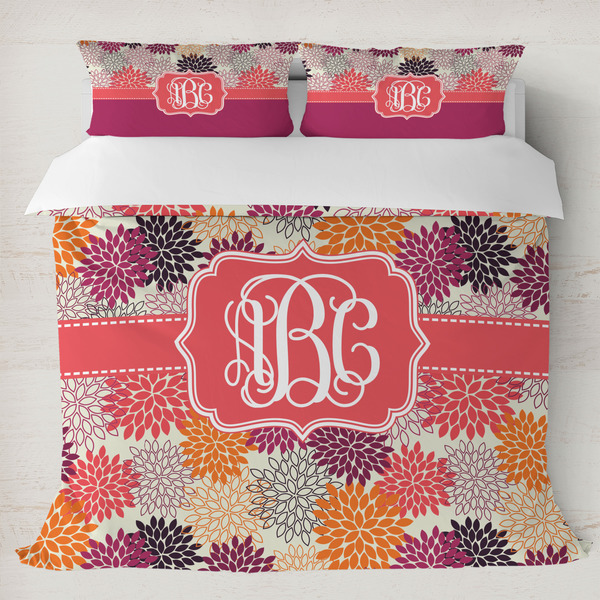 Custom Mums Flower Duvet Cover Set - King (Personalized)